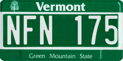 VT license plate NFN175