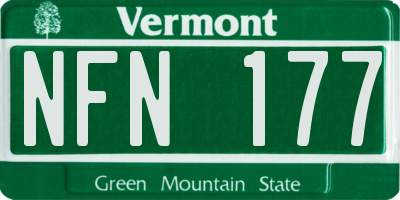 VT license plate NFN177