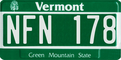 VT license plate NFN178