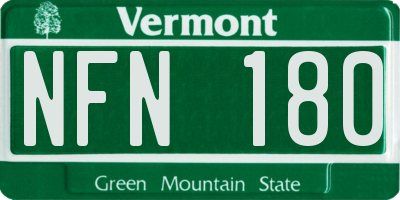 VT license plate NFN180