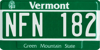 VT license plate NFN182