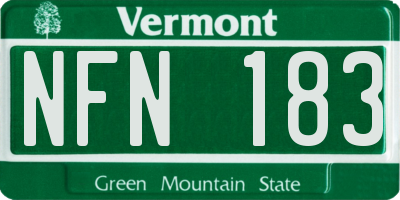 VT license plate NFN183