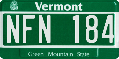 VT license plate NFN184