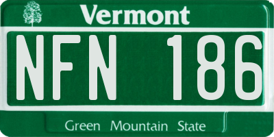 VT license plate NFN186