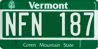 VT license plate NFN187