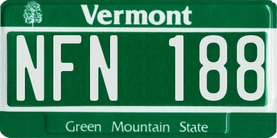 VT license plate NFN188