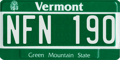 VT license plate NFN190