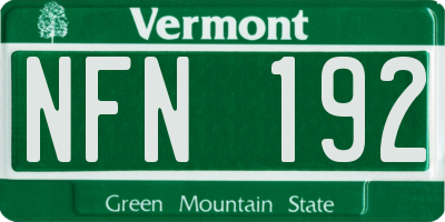 VT license plate NFN192