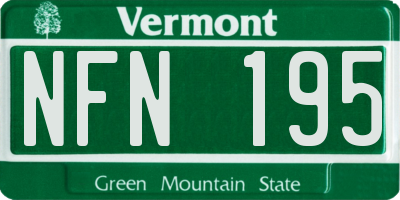 VT license plate NFN195