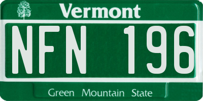 VT license plate NFN196