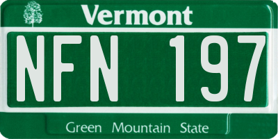 VT license plate NFN197