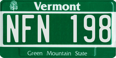 VT license plate NFN198