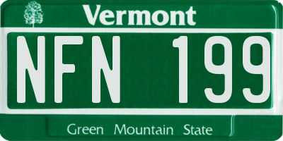VT license plate NFN199