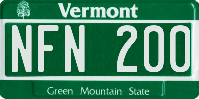 VT license plate NFN200
