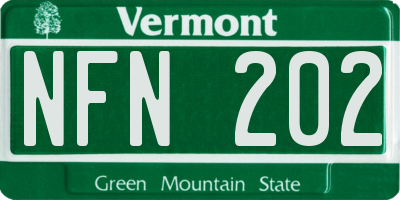 VT license plate NFN202