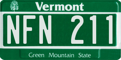 VT license plate NFN211