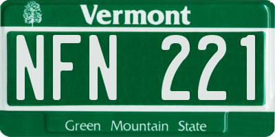 VT license plate NFN221