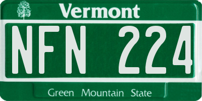 VT license plate NFN224