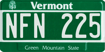 VT license plate NFN225