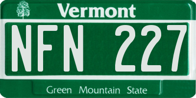 VT license plate NFN227