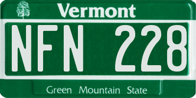 VT license plate NFN228