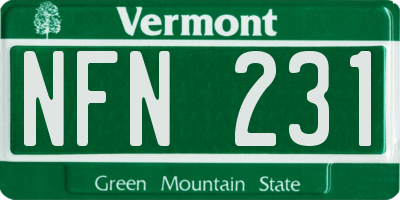 VT license plate NFN231