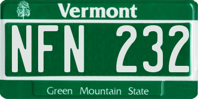VT license plate NFN232