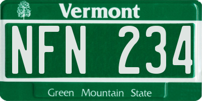 VT license plate NFN234