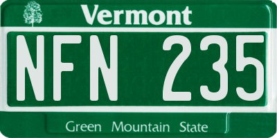 VT license plate NFN235
