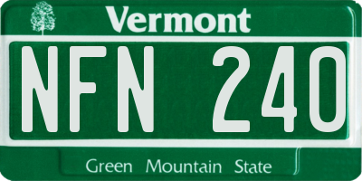 VT license plate NFN240