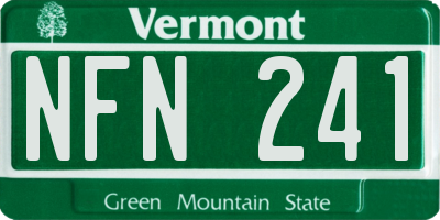 VT license plate NFN241