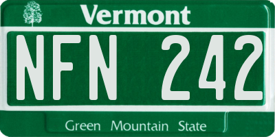 VT license plate NFN242