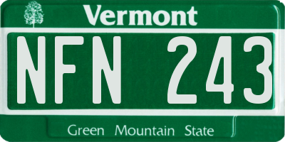 VT license plate NFN243
