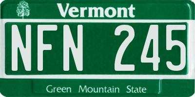 VT license plate NFN245