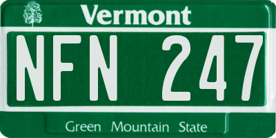 VT license plate NFN247