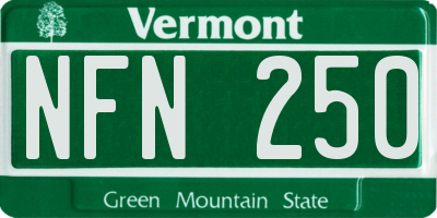 VT license plate NFN250