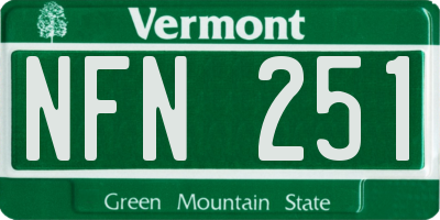 VT license plate NFN251