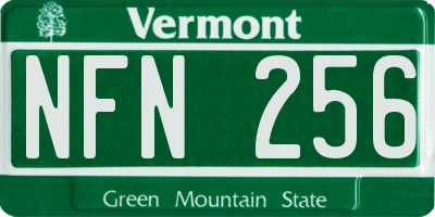 VT license plate NFN256