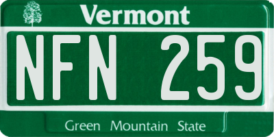 VT license plate NFN259