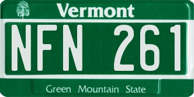 VT license plate NFN261