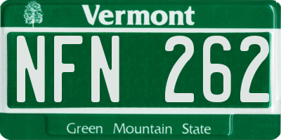 VT license plate NFN262