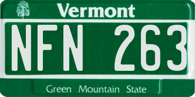 VT license plate NFN263