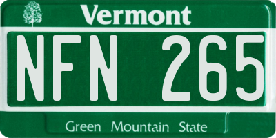 VT license plate NFN265