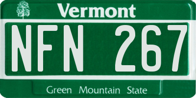 VT license plate NFN267