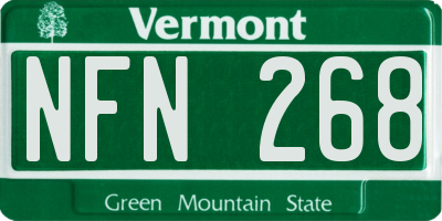 VT license plate NFN268
