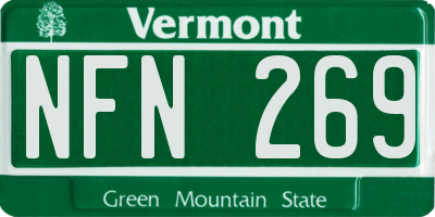 VT license plate NFN269