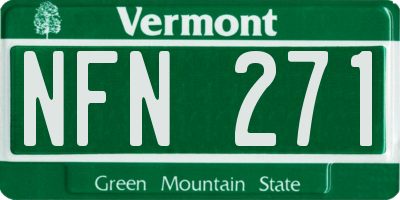 VT license plate NFN271
