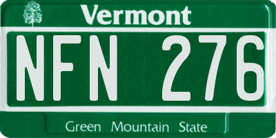 VT license plate NFN276