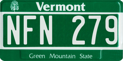 VT license plate NFN279
