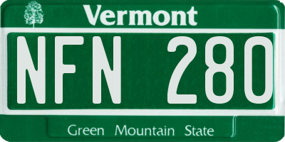 VT license plate NFN280